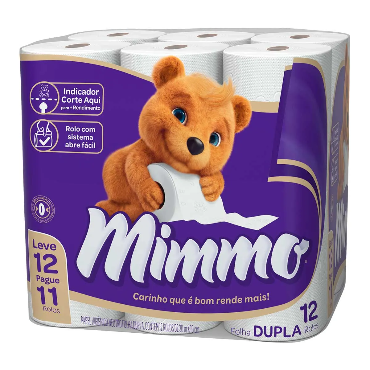 Papel Higiênico Mimmo Folha Dupla com 12 Rolos - Oferta Especial