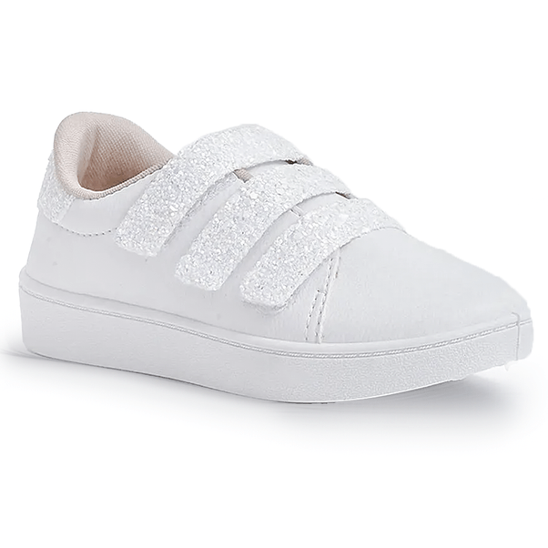 Tênis Casual Infantil Izalu Velcro Glitter Branco