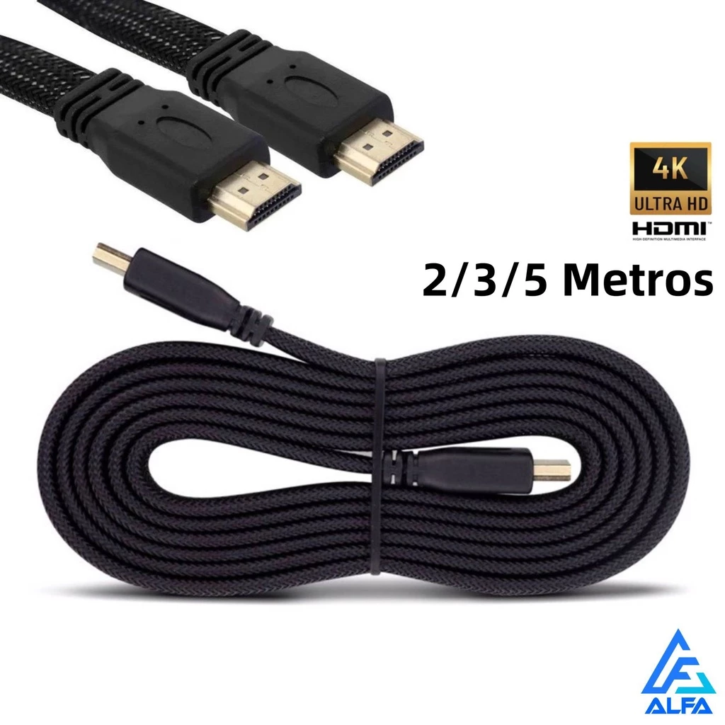 Cabo Hdmi Ultra Hd 3d 4k Alta Resolução 1080p Tv 2/3/5m