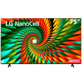 Smart TV 75" 4K LG NanoCell Bluetooth ThinQ AI Alexa Google Assistente Airplay 3 HDMIs - 75NANO77SRA