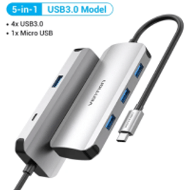 Hub USB TIpo C 5 em 1 Vention