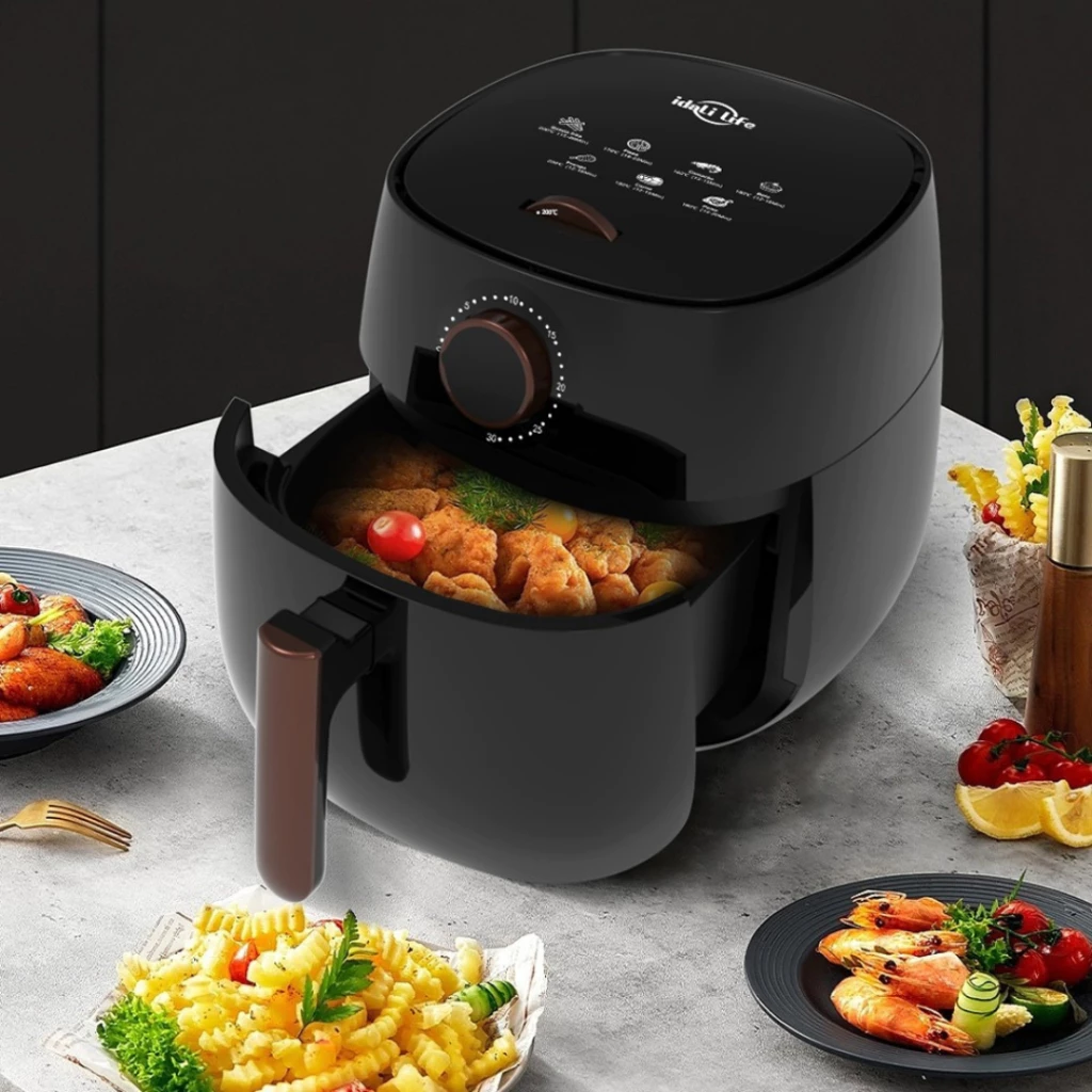 Air Fryer Fritadeira Elétrica 4L Sem Óleo 1400w Cozimento Inteligente Com Temporizador 110v~220v Idali Life