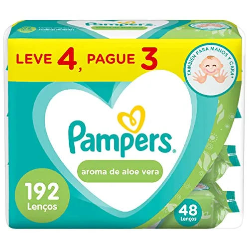 Pampers Lenços Umedecidos Aroma De Aloe Vera 192 Unidades