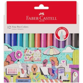 Caneta Ponta Fina Faber-Castell - 12 Cores