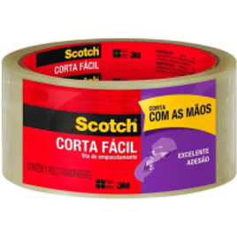 3 Unidades Fita de Empacotamento Scotch 3M Corta Fácil – 45mm x 40m