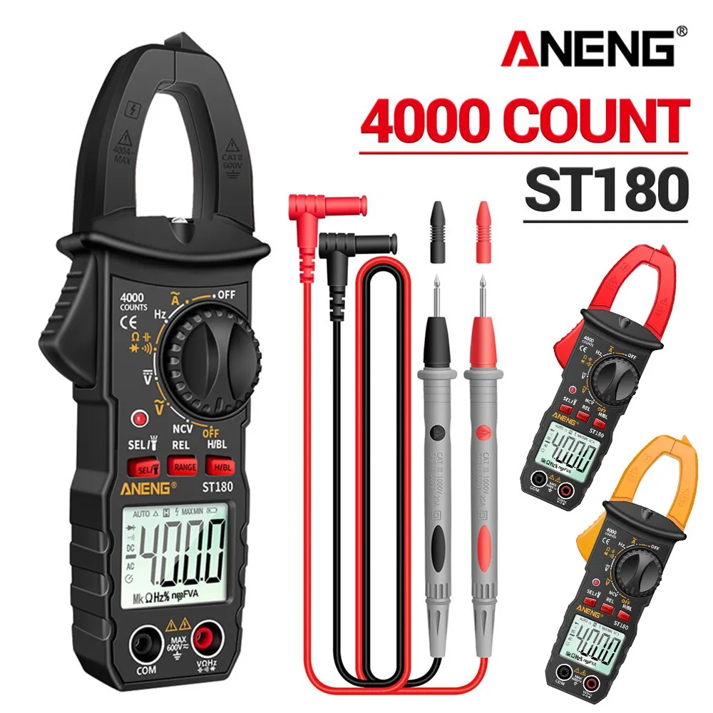 [Já Com Imposto] ANENG - Digital Clamp Meter, AC Multímetro Atual, Amperímetro St180