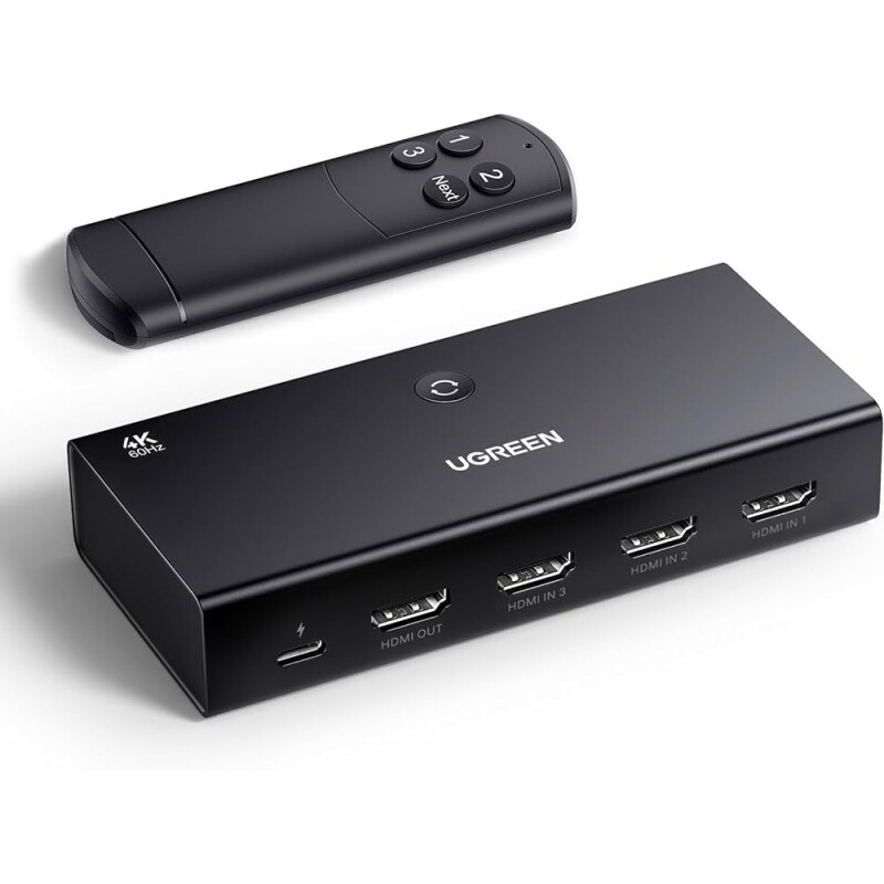 HDMI Switch UGREEN 4K 60Hz 3 em 1 saída HDMI Splitter 3 portas Switch HDMI 2.0