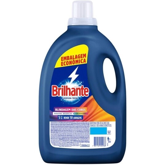 Lava Roupas Líquido Brilhante Limpeza Total - 5L