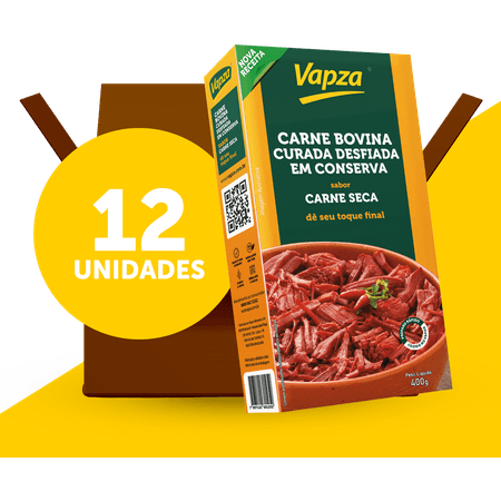 Kit 12 Carnes  Bovina Curada Desfiada   400G Vapza