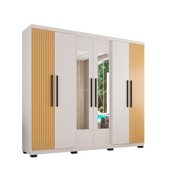 Guarda-roupa Casal com Espelho 6 Portas 4 Gavetas Araplac Braga