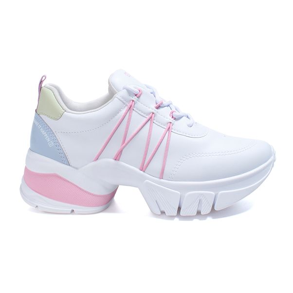 Tênis Chunky Ramarim Summer Colors Branco e Rosa Feminino