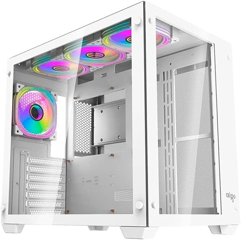 Gabinete Gamer Aigo Darkflash C285 ARGB Mid-Tower Lateral de Vidro Com 4 Fans Branco C285-WH-4F