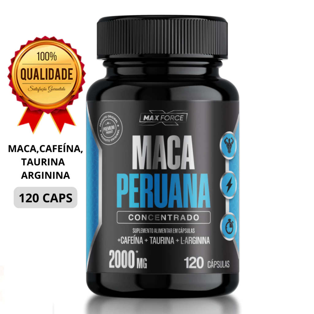 Maca Peruana Max Force Original 2000 Mg* 120 Cápsulas Diposição e Libido