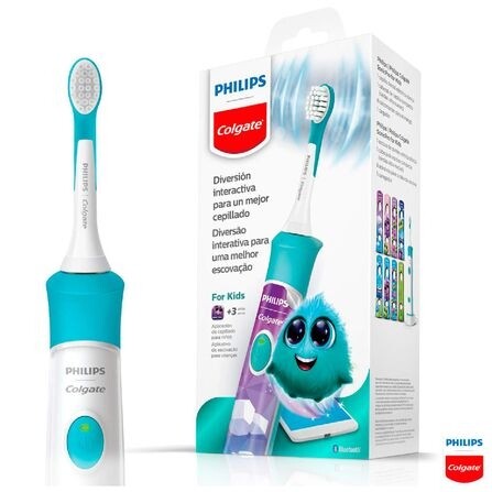 Escova Dental Elétrica Sonicare Kids Colgate Branco e Azul - SONICPRO KIDS