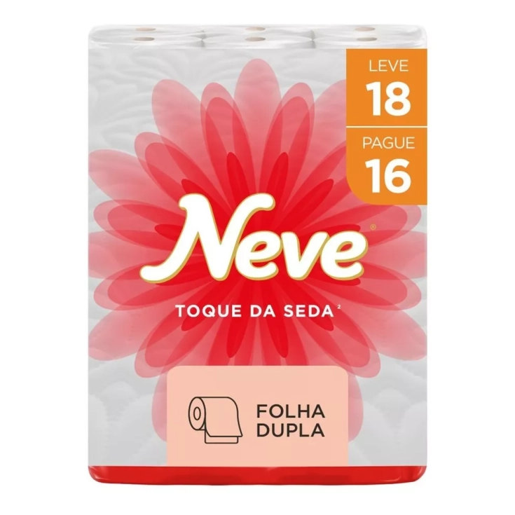 6 Packs Papel Higiênico Toque De Seda Leve 18 Pague 16 Neve (Total 108)