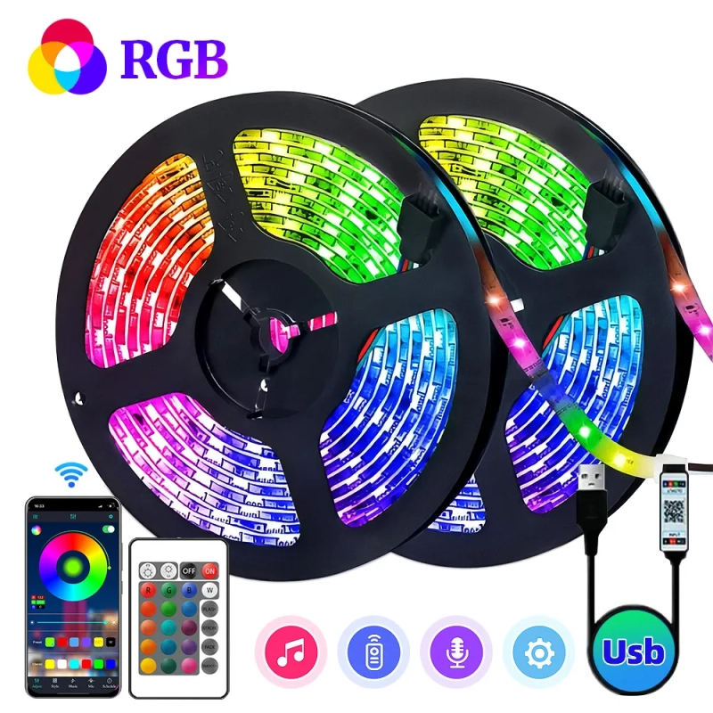 Fita de LED RGB com Bluetooth 5050 5V 2m