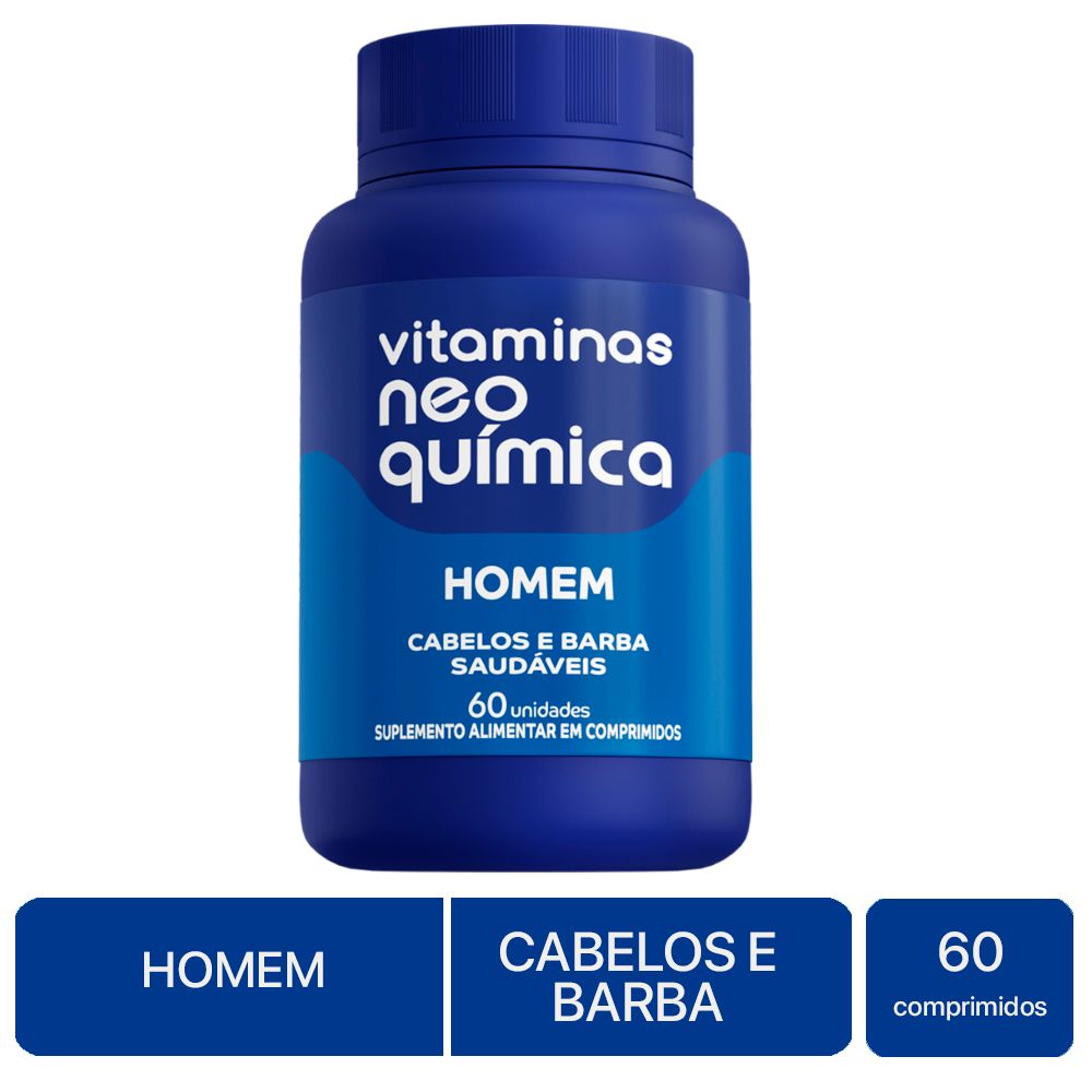 2 Unidades Vitaminas Neo Química Homem Com 60 Comprimidos