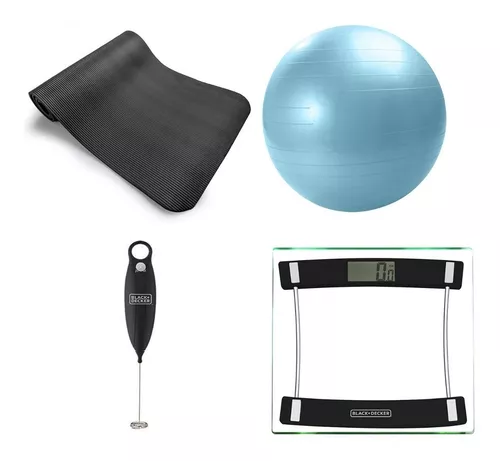 Kit Academia Bel Fit Bola + Tapete + Balança B&D + Misturador