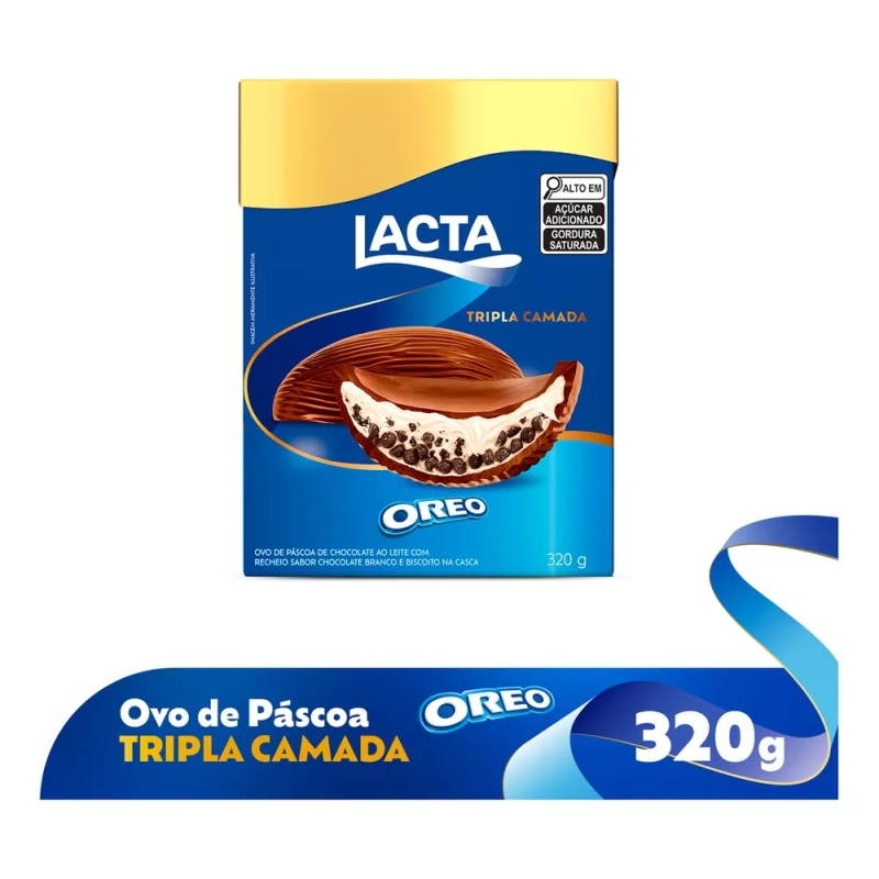 Ovo de Páscoa Lacta Tripla Camada Oreo - 320g