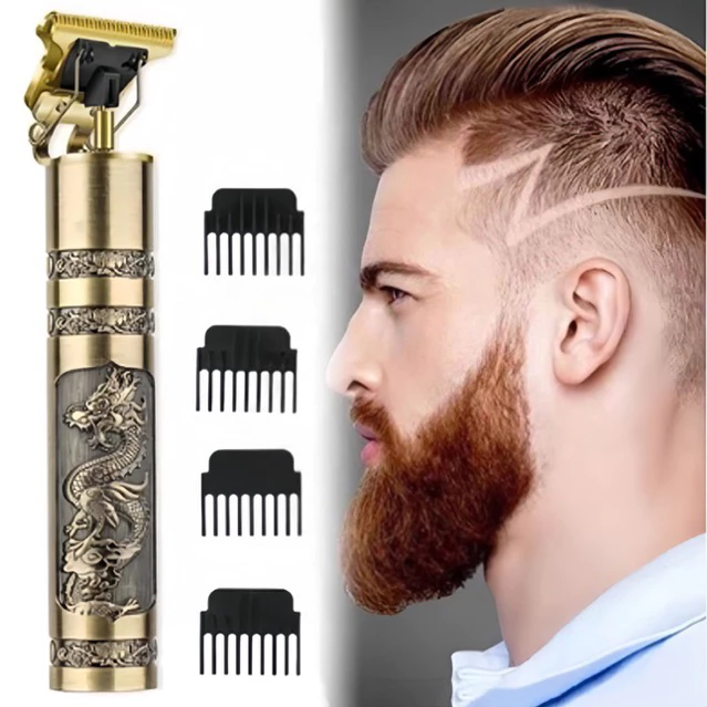 Máquina De Cortar Cabelo Dragão Para Barba Masculina Designer Aleatório Elétrico Profissional