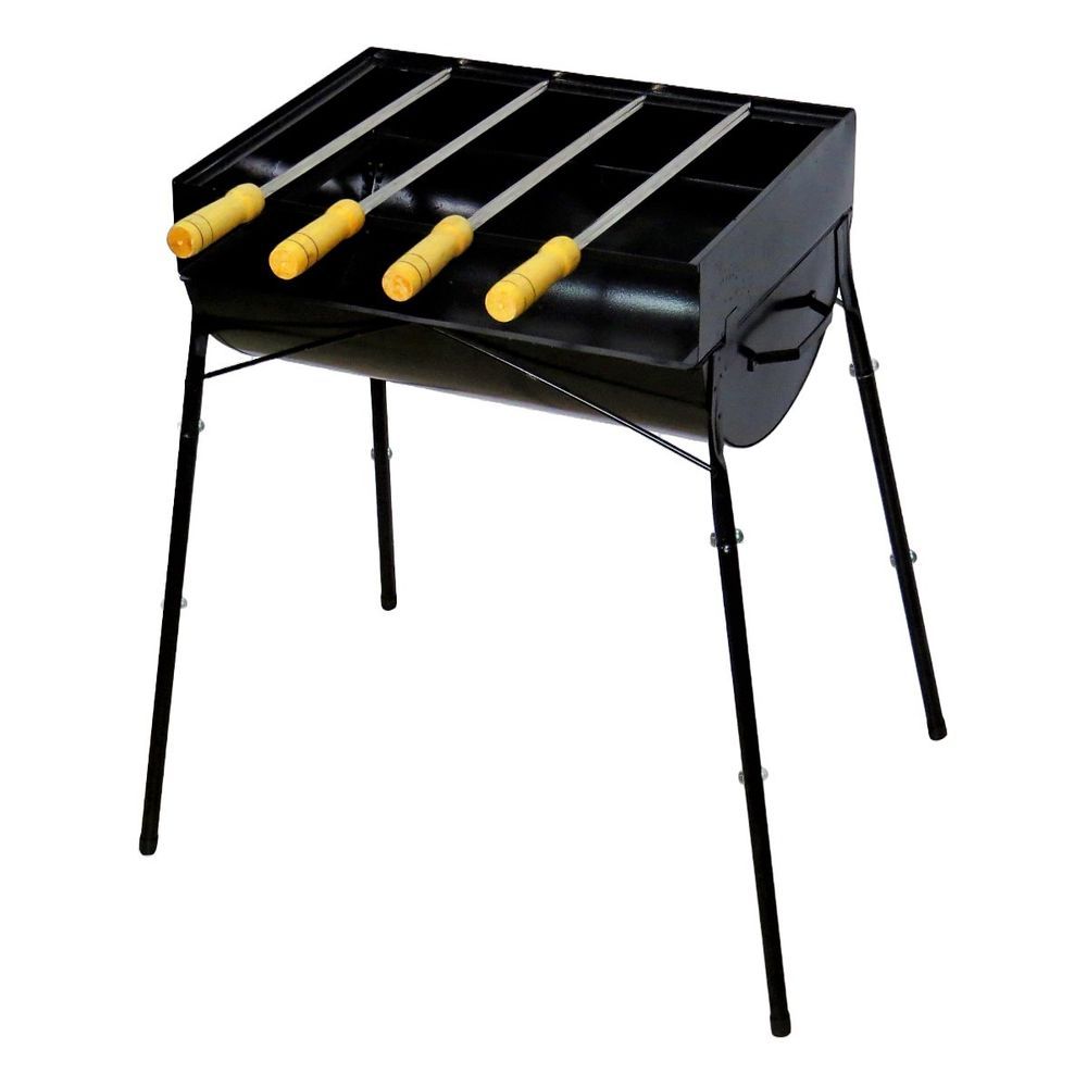 Churrasqueira Praia Campo Com Pé Aço 4 Espeto Fe 75X44X30Cm