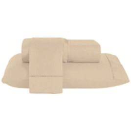 Jogo de Lençol Cama Casal 3 Peças 400 Fios Ponto Palito Casa Dona