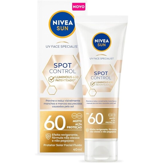 Protetor Solar Facial NIVEA SUN Fluido Spot Control Luminous 630 FPS60 40ml