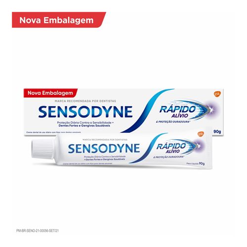 Pasta de Dente Sensodyne Rápido Alívio em 60 Segundos Sensibilidade e Dentes Sensíveis 90g