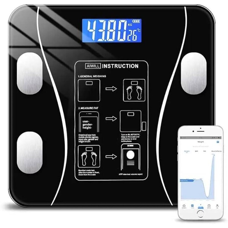 Balança Digital Original Line Bioimpedância Corporal Vidro 140kg Bluetooth