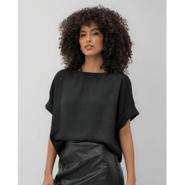 Blusa Crepe com Manga Dobrada - Feminina