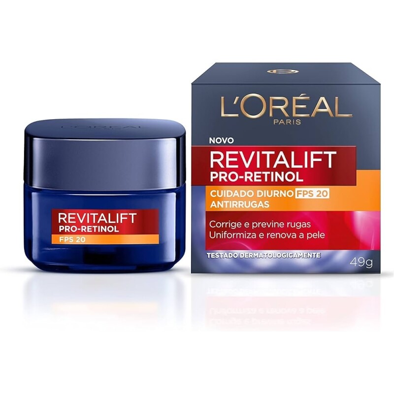 Creme Facial Revitalift Pro Retinol Cuidado Diurno FPS20 Antirrugas - 49g