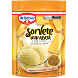 4 Unidades Sorvete Sabor Maracujá Dr. Oetker em Pó - 150g