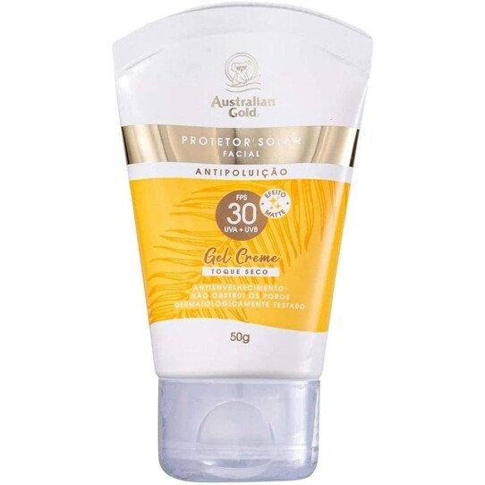 Protetor Solar Facial Gel Creme Fps 30 50G Australian Gold