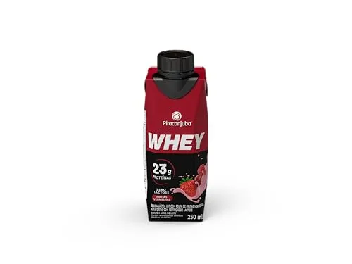 (10 Itens) Piracanjuba Whey Zero Lactose, Frutas Vermelhas, 23g de proteína, 250ml