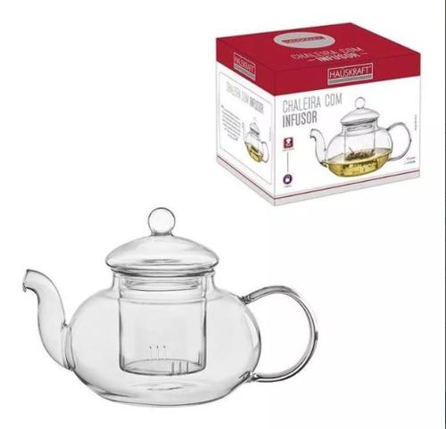 Chaleira Com Infusor De Vidro Borossilicato 400ml Hauskraft