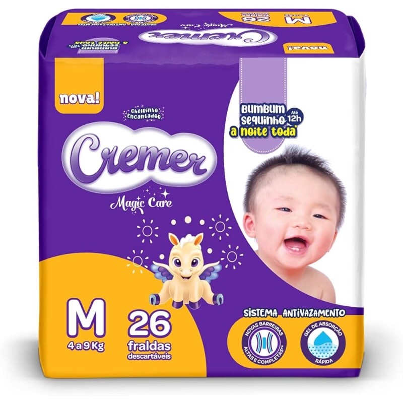 Fralda Descartável Cremer Magic Care M 26 Unidades