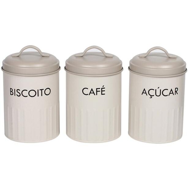 Jogo de Potes Haus Concept com Tampa Redondo 110ml 57704/498 - 3 Peças