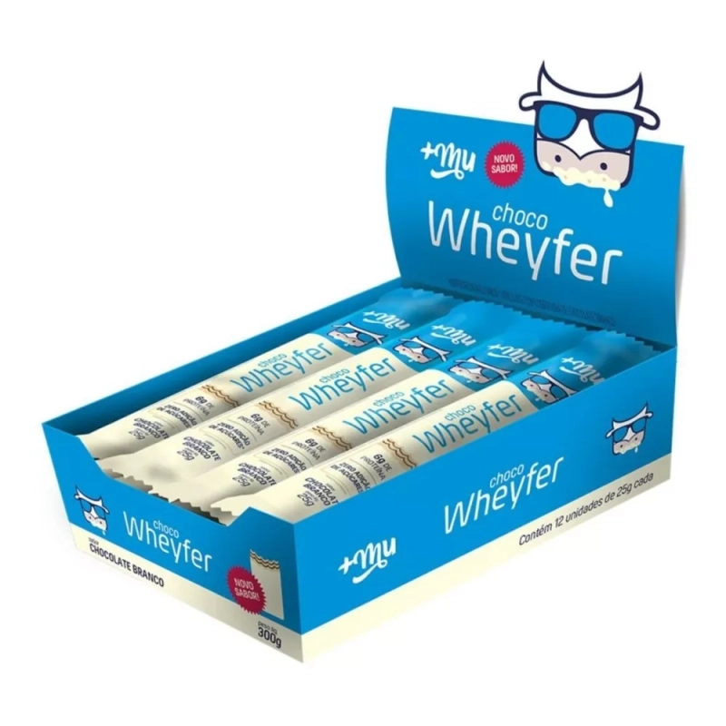 Caixa com 12 Unidades Suplemento em Barra ChocoWheyfer +MU -