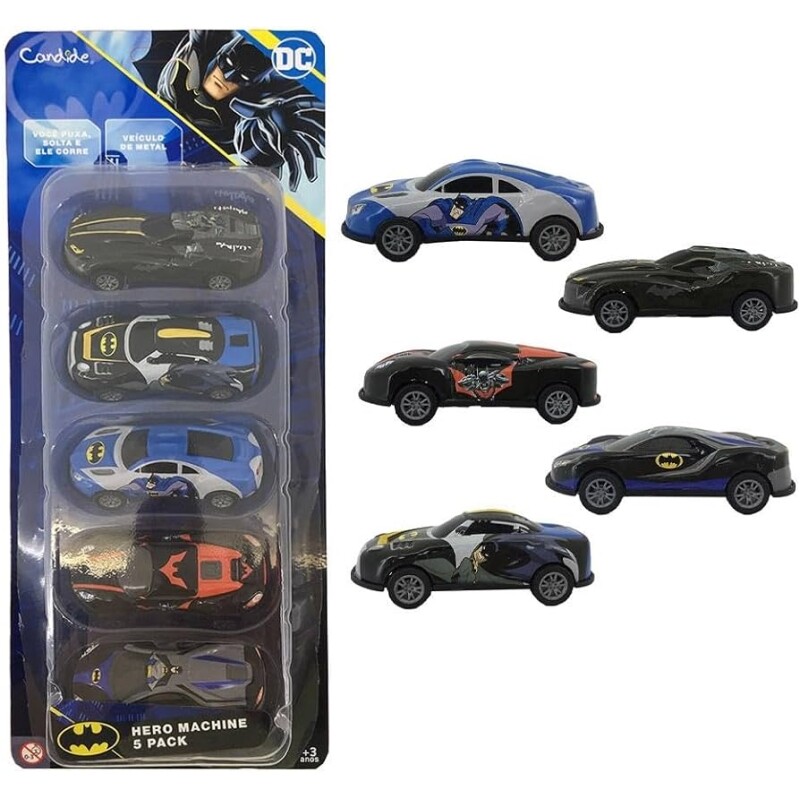 Conjunto Mini Veiculos Pullback Batman - 5 Peças