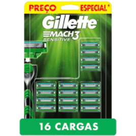 Carga Gillette Mach3 Sensitive - 16 Cartuchos