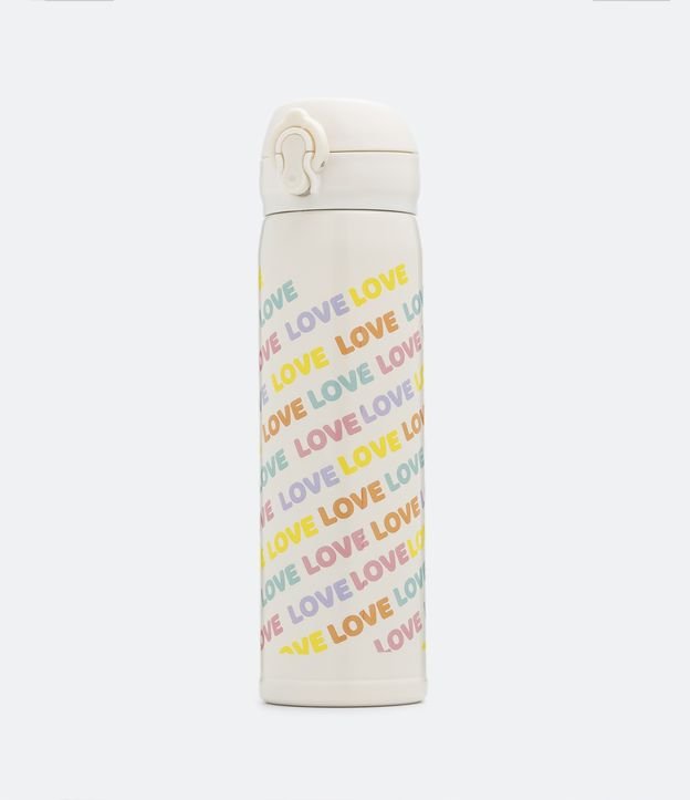 Garrafa Térmica em Metal com Escritos Love 450ml