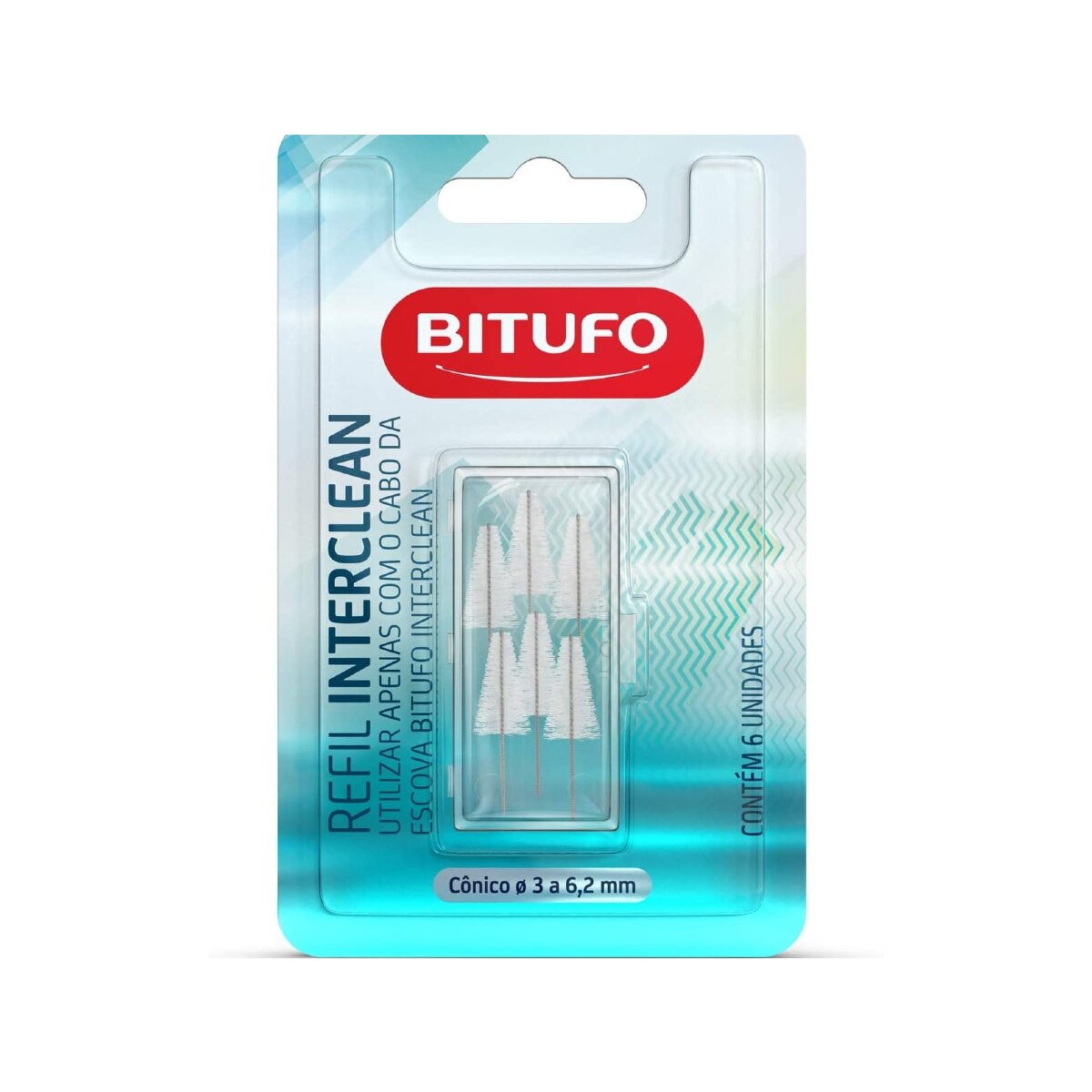 Refil Interdental Bitufo Interclean Conico 6 Unidades