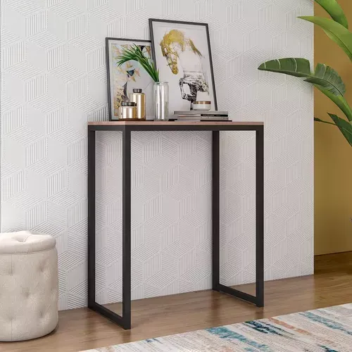 Mesa Bancada Fabone Conceito 110 cm – Preta/ Nogueira