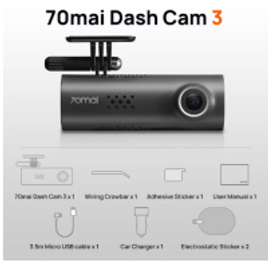 70mai-Dash Cam 3 com Controle de Voz