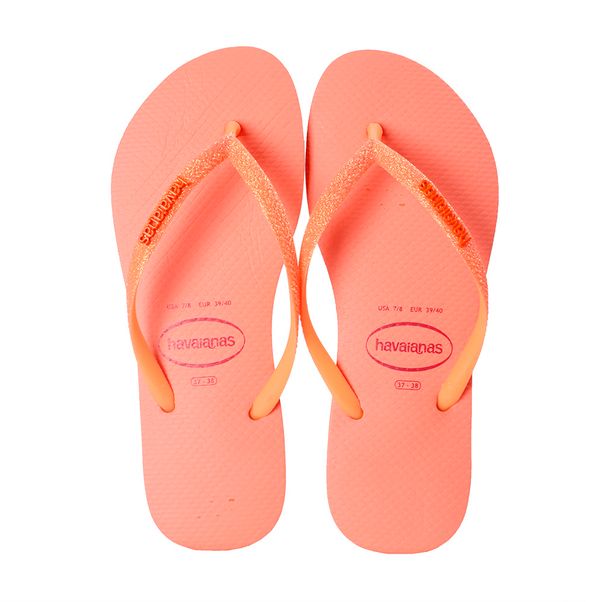 Chinelo Havaianas Glitter Neon Laranja - Feminino