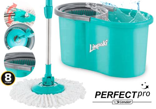 Balde Perfect Mop Pro Limpaki 360° Giratório Limpeza Geral Esfregão