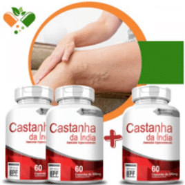 Castanha da Índia 500mg 60 Cápsulas - 3 Unidades