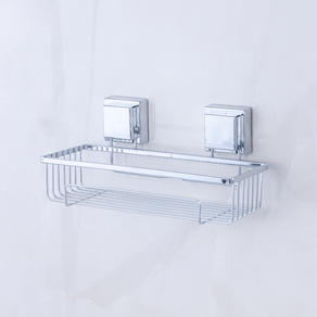 Suporte Para Shampoo Com Ventosa 28cm Aço Cromado