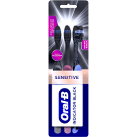 2 Pacotes Escova de Dente Oral-B Indicador Black Charcoal - 3 Unidades