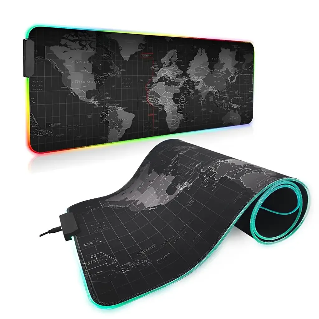 [Do Brasil] Mouse Pad Gamer Mapa Mundi Speed Borda Com Led Rgb